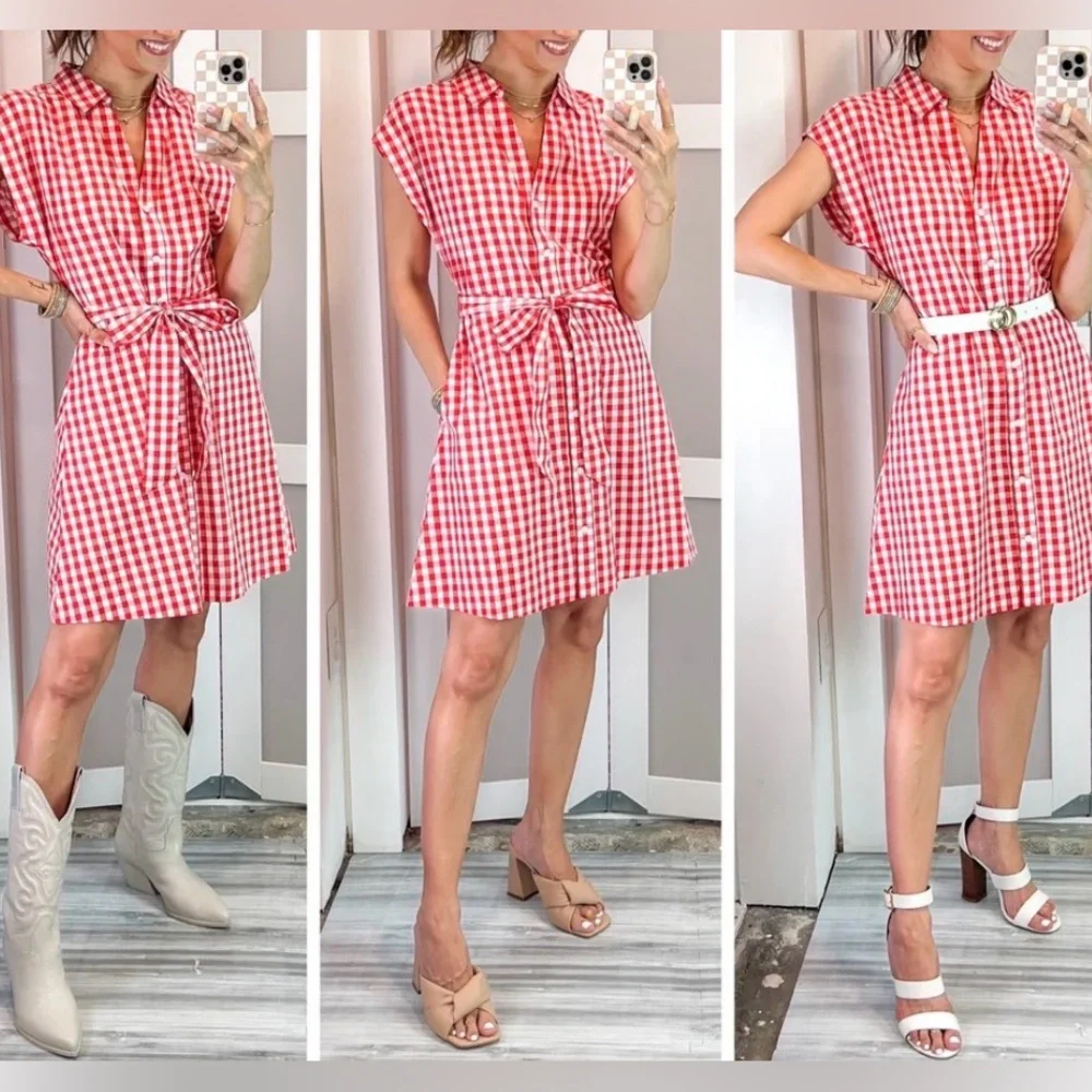 Red and White Gingham Dress Draper James -xs - Picture 5 of 5